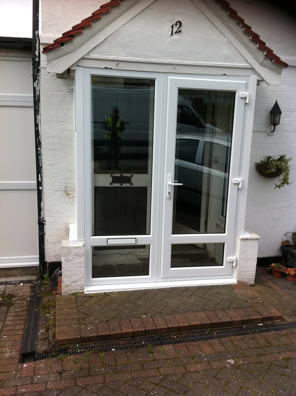 uPVC French doors fitted as front entrance in Bloomsbury